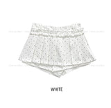 Rear Dot Pleated Mini Skirt Pants