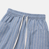 Summer Linen Stripe Banding Pants