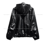 Binsi Pocket Overfit Hood Leather Jumper