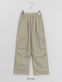 [Unisex] Liebden Keyring Nylon Banding Cargo Wide Pants
