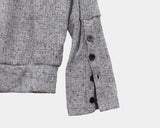 Heave Button Linen Sweatshirt