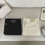 Silver Strap Back Point Balloon Herringbone Wide Cotton Pants
