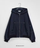 [unisex] Poikin Two Way Denim Over Hood Zip-Up