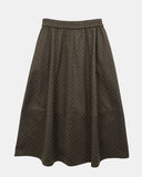 Rie Dot Flare Banding Long Skirt