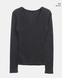Ryudi slim wool ribbed V-neck knit