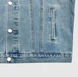 Drape hood denim jacket