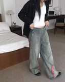 Biggie Hip Line Diagonal Track Denim Pants