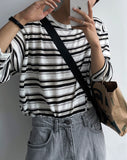 Linen stripe knit