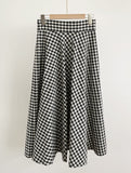Balieu check flare long skirt