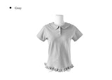 Bilo Frill Round Collar Short Sleeve T-Shirt