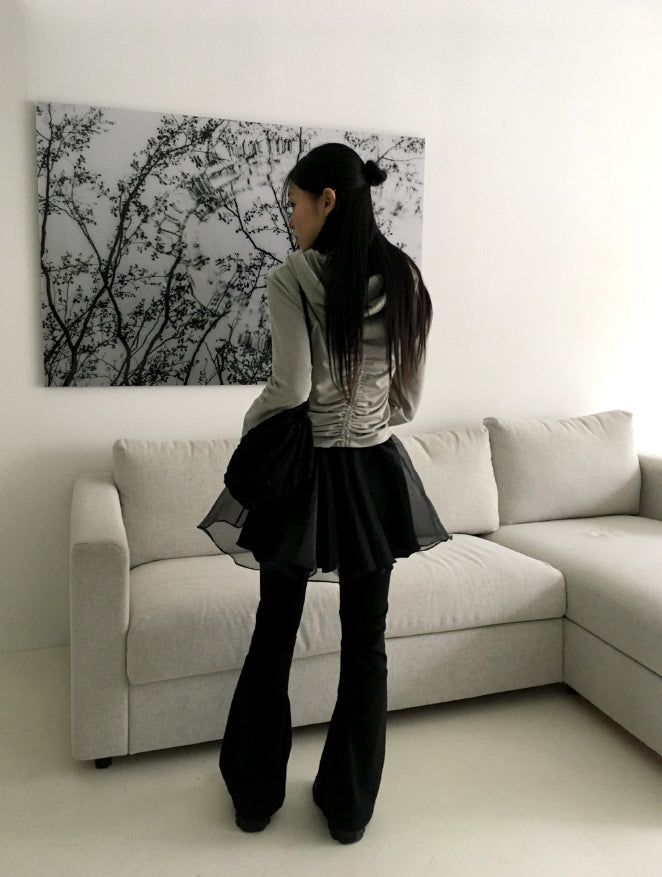 【WONDER WONDER】Weil Organza Layered Flared Mini Skirt Weil Organza Layered Flared Mini Skirt - WONDER WONDER
