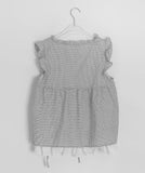 Hakeel Check Shirring Lace Layered Blouse