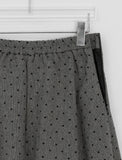 Fiden Wool Pleats Banding Dot Long Skirt