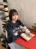 [unisex] Kiruko String Fleece Color Matching Lettering Sweatshirt