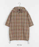 Bemer Check Cap Hood Short Sleeve Shirt