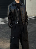 Glossy Crop Collar Jacket