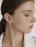 Triple Silver Cutout One-Touch Earrings S