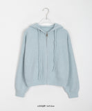 Conoy Crop Knit Hood Zip-Up