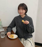 Ponno Check Round Collar Blouse