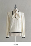 Duren Combination Knit Vest Tie Blouse