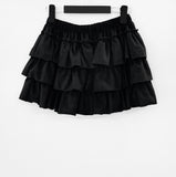 Killet Suede Tiered Miniskirt