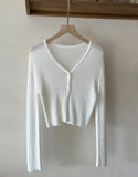 Select Two Button Summer Ribbed Cardigan