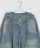 Corely Denim Two-Way Pocket Hood Over Jacket
