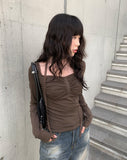 Brit Lace Scarf Square Neck T-Shirt
