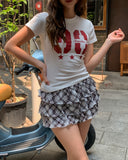 90 Printing Short Sleeve Slim T-shirt
