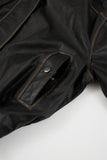 Northway washed leather collar jumper