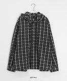 [unisex] Corday Peach Fuzz Check Hood Shirt