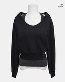 [Sweatshirt + Halterneck set] Doe Layered Holder Neck Sweatshirt