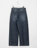 Warden washed wide denim pants