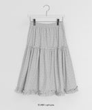 Bihina Flower Shirring Long Skirt