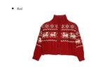 Buffy Nordic Vintage High Neck Knit Cardigan