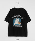 Dukes Cat Print Short Sleeve Tee