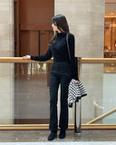 Bssel Banding Brushed Bootcut Pants