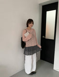 Ranmin Check Summer Sleeveless Layered One Piece
