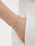 Essence Silver Moissanite Full Pave Slim Bangle