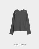 Kuntel Waffle Shoulder Zip-Up T-Shirt