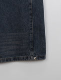 [unisex] Lindo cat washing snap button folding wide denim pants