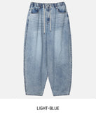 Fit String Banded Balloon Denim Pants