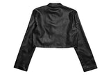 Ahu Biker Leather Crop Jacket