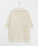 [unisex] Bohenni Net Punching Collar Short Sleeve Knit