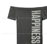 Happiness Lettering Slim Off Shoulder Tee