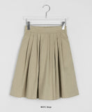 Kosyong banding pin tuck midi skirt