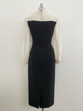 Melage Chiffon Color Matching Tie H-Line One Piece