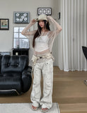 Coase Washing Cut Parachute Pants