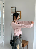 [2 SET] Town Scarf Set Stripe Linen Long Sleeve T-Shirt