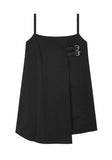 [mnem] Buckle Nylon Midi Dress